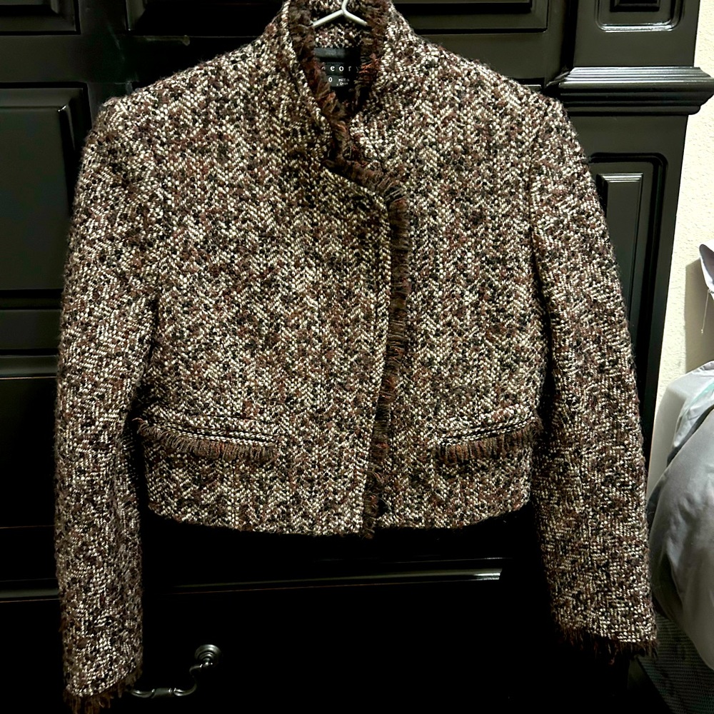 Wool theory crop jacket size 0